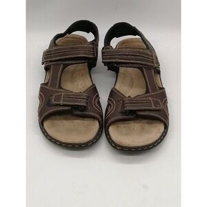 Chaps Sandals Mens Fairfax Briar Brown 9 Leather Sport Shoes Hook Loop 96-23199